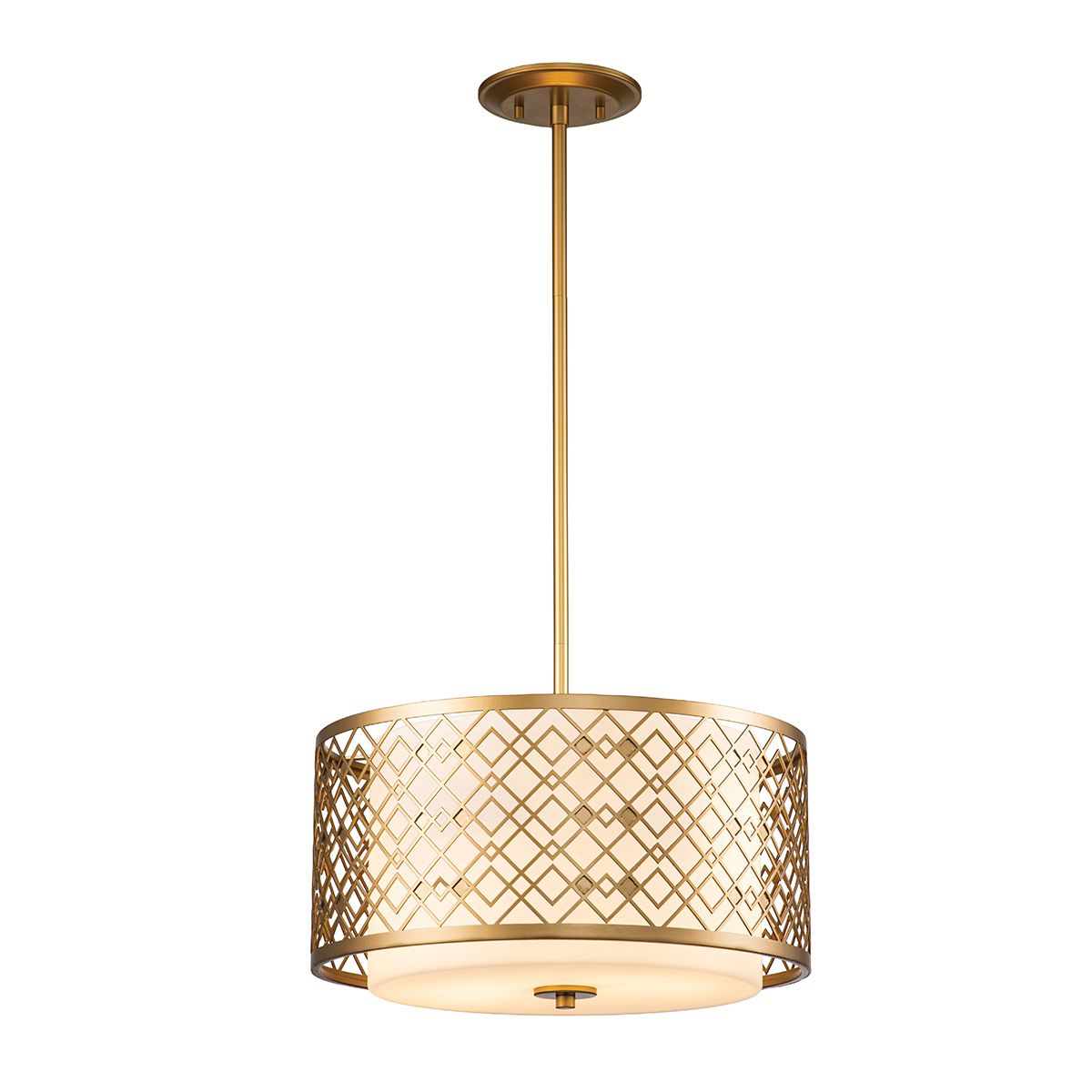 Elstead Ziggy 2 Light Medium Pendant - Lacquered Gold